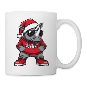 Rhino Christmas Comic Cool - Mug - white - Right