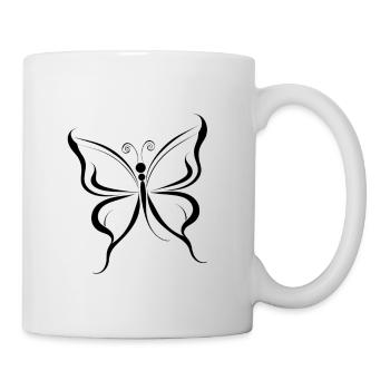 Butterfly Minimalist Black Lines Butterfly - Mug - white - Right