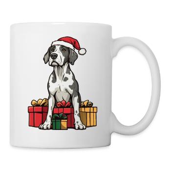 Dogue Allemand Chien Bande Dessinée de Noël - Mug blanc - blanc - Droite