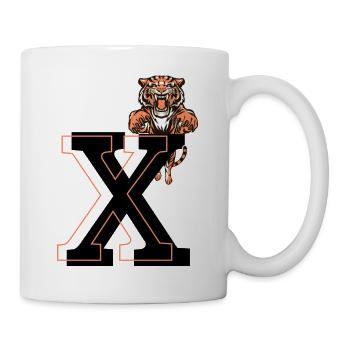 Buchstabe x Tiger - Geschenkidee - Tasse - Weiß - Rechts