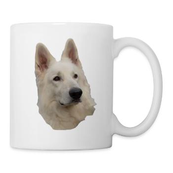 weisser Schäferhund Kopf - Tasse - Weiß - Rechts