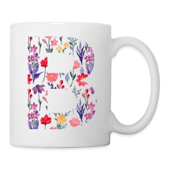 Personalized floral letter b - gift idea - Mug - white - Right