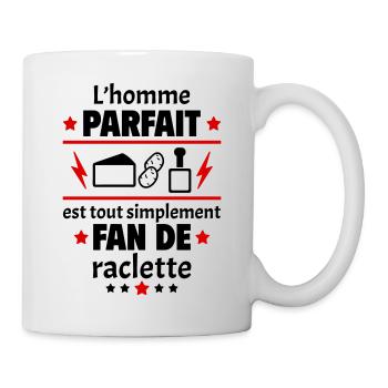 Homme parfait est fan de raclette, fête des pères - Mug blanc - blanc - Droite
