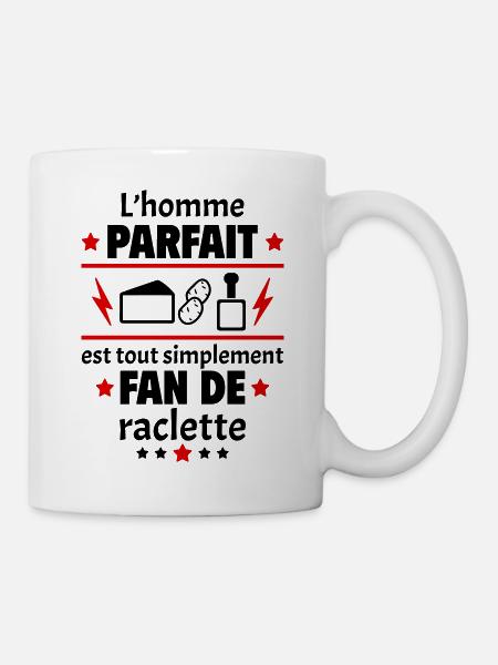 Homme parfait est fan de raclette, fête des pères - Mug blanc - blanc