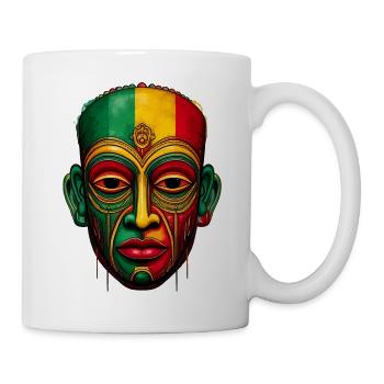 Masque africain aux couleurs de l'Afrique - Mug blanc - blanc - Droite
