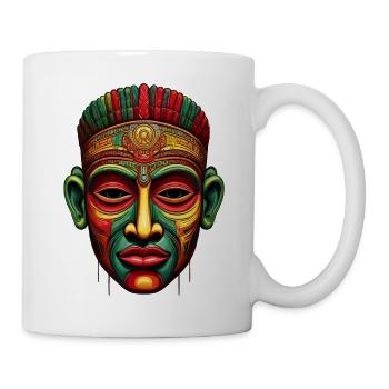 Masque africain aux couleurs de l'Afrique - Mug blanc - blanc - Droite