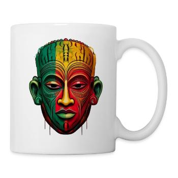 Masque africain aux couleurs de l'Afrique - Mug blanc - blanc - Droite