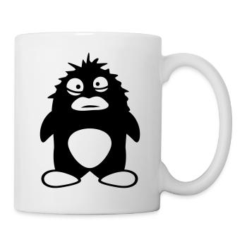 Süßer Pinguin Guckt Dumm Verrückt Komischer Blick - Tasse - Weiß - Rechts