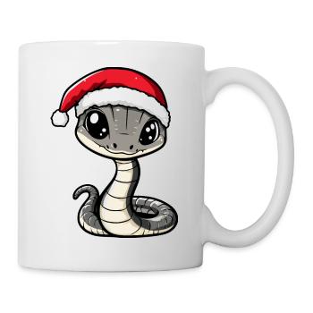 Schlange Kobra Weihnachten - Tasse - Weiß - Rechts