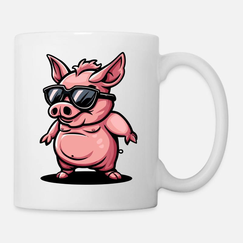Cochon Bande Dessinée Cool Sow - Mug blanc - blanc