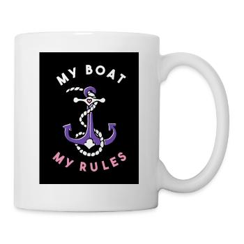 Mon bateau Mes règles Ancre et cordage - Mug blanc - blanc - Droite