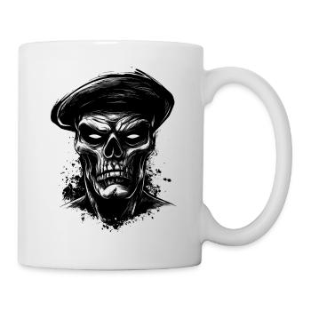 Skull with cap - Mug - white - Right