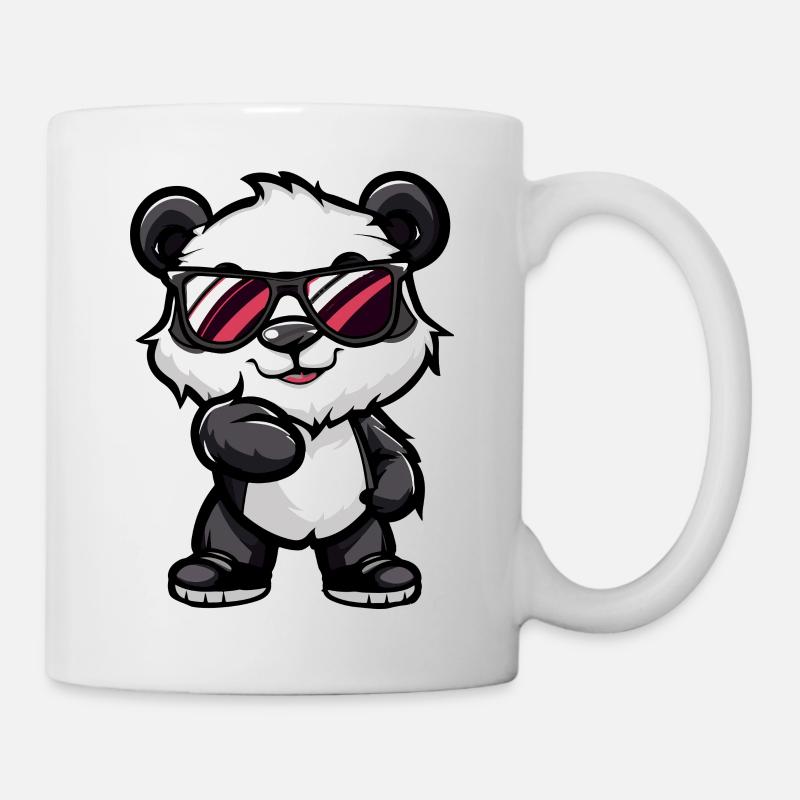 Panda Bande Dessinée Cool - Mug blanc - blanc