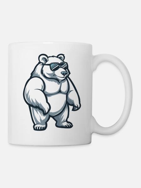 Eisbär Comic Cool - Tasse - Weiß