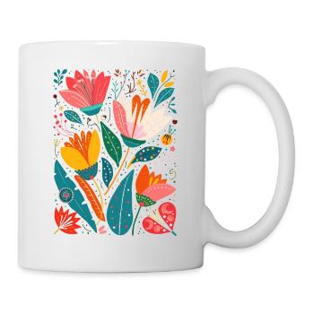 Otomi Blumenmuster Kulturelle Kunst - Tasse - Weiß - Rechts