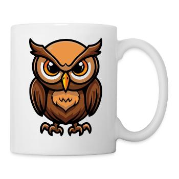 Eule Comic - Tasse - Weiß - Rechts