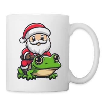 grenouille Père Noël dessin animé - Mug blanc - blanc - Droite
