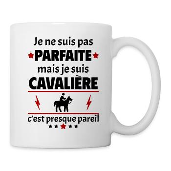 Pas parfaite mais cavalière, fête des mères, noël - Mug blanc - blanc - Droite
