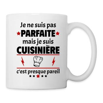 Pas parfaite mais cuisinière, fête des mères, noël - Mug blanc - blanc - Droite