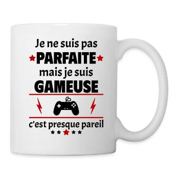 Pas parfaite mais gameuse, fête des mères, noël - Mug blanc - blanc - Droite