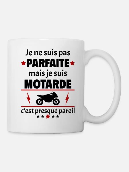 Pas parfaite mais motarde, fête des mères, noël - Mug blanc - blanc