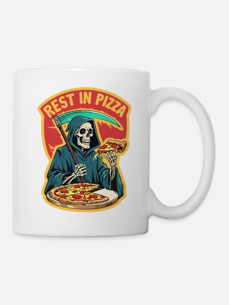 Ruhe in der Pizza - Tasse - Weiß