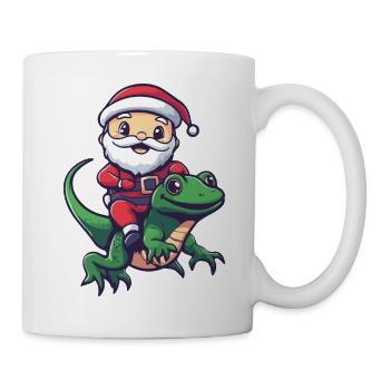 Lézard Père Noël Dessin animé - Mug blanc - blanc - Droite