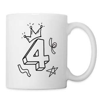 Chemise de coloriage : Point culminant créatif pour le 4e anniversaire - Mug blanc - blanc - Droite