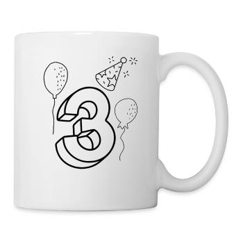 Chemise de coloriage 3 – Point culminant créatif pour l’anniversaire - Mug blanc - blanc - Droite
