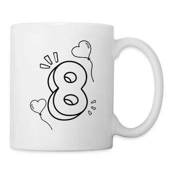 Chemise de coloriage : Point culminant créatif pour le 8e anniversaire - Mug blanc - blanc - Droite
