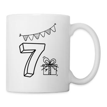 Chemise à colorier : Point culminant créatif pour le 7e anniversaire - Mug blanc - blanc - Droite