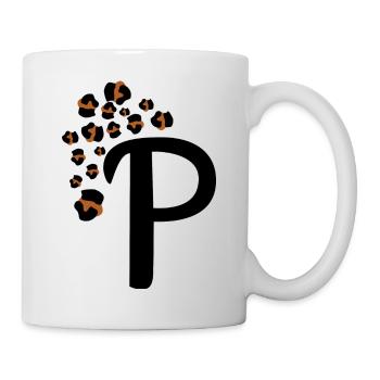 Lettre p motifs léopard - Mug blanc - blanc - Droite
