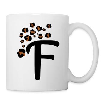 Lettre f motifs léopard - Mug blanc - blanc - Droite