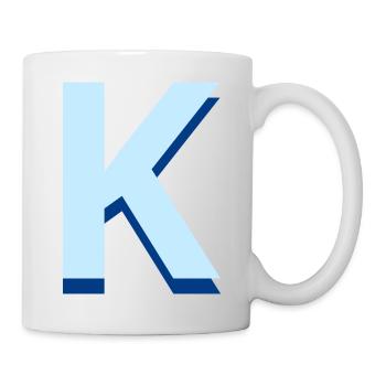 Lettre k bleu pop et moderne - Mug blanc - blanc - Droite