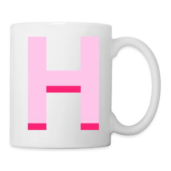 Pop und moderner rosa Buchstabe h - Tasse - Weiß - Rechts