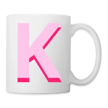 Pop und moderner rosa Buchstabe k - Tasse - Weiß - Rechts