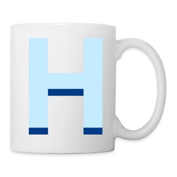 Lettre h bleu pop et moderne - Mug blanc - blanc - Droite