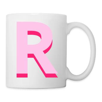 Pop und moderner rosa Buchstabe r - Tasse - Weiß - Rechts