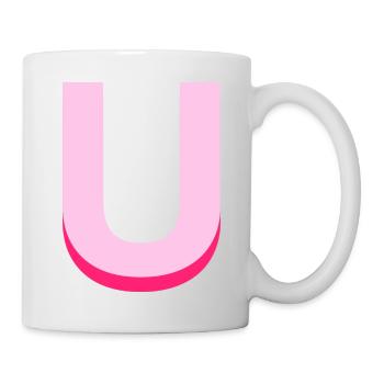 Pop- und moderner rosa Buchstabe u - Tasse - Weiß - Rechts