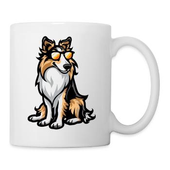 Border Collie Hund - Tasse - Weiß - Rechts