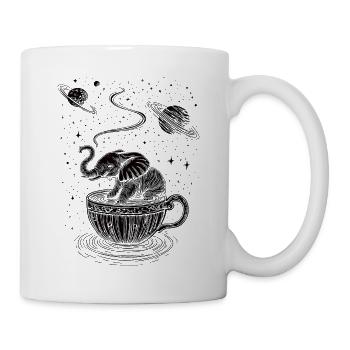 Elephant in space in coffee - Mug - white - Right