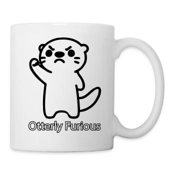 Angry Otter raising his fist - Otterly Furious - Mug - white - Right
