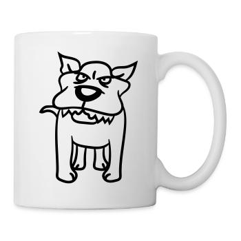 Chien, Monstre, Maléfique, Dangereux, Loup, Dents acérées - Mug blanc - blanc - Droite