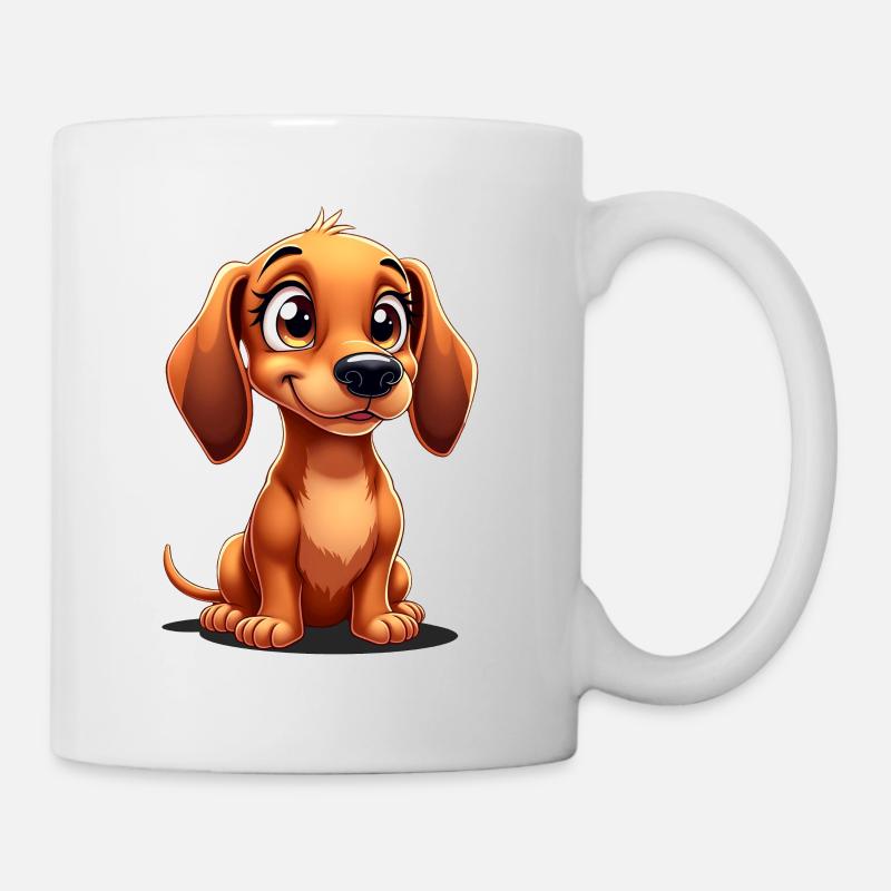 Süßer Dackel - Drolliger Dachshund - Tasse - Weiß