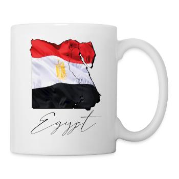 Ägypten Flagge in der Ägypten Landkarte EN - Tasse - Weiß - Rechts