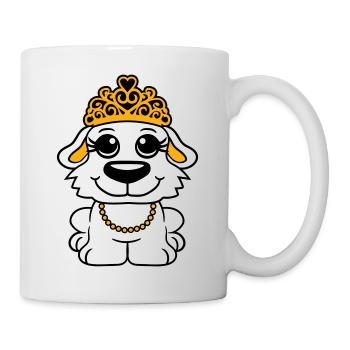 Chien Couronne Reine Fille Jolie Princesse Femme - Mug blanc - blanc - Droite