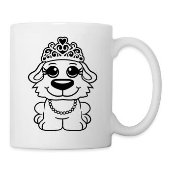 Chien Couronne Reine Fille Jolie Princesse Femme - Mug blanc - blanc - Droite