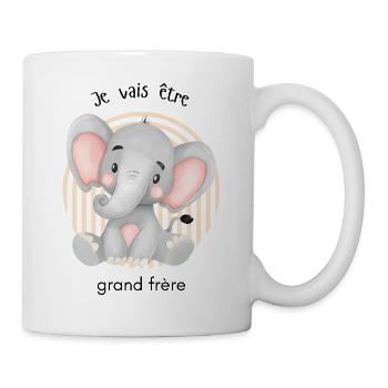 Ich werde großer Bruder sein - Bald großer Bruder - Tasse - Weiß - Rechts