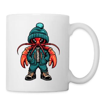 Hummer Krebs Lustig Winter - Tasse - Weiß - Rechts