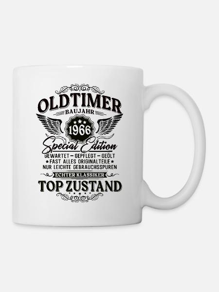 Oldtimer Baujahr 1966 Jahrgang Geburtstag Geschenk - Tasse - Weiß